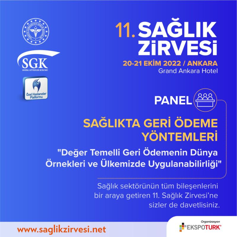 Sağlıkta geri ödeme yöntemleri 11. Sağlık Zirvesi’nde masaya yatırılacak.